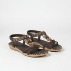 Womens Decorative Bead Flat Sandals | Stylish Open Toe Summer Footwear 6