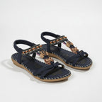Womens Decorative Bead Flat Sandals | Stylish Open Toe Summer Footwear 9