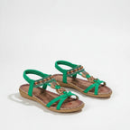 Womens Decorative Bead Flat Sandals | Stylish Open Toe Summer Footwear 10