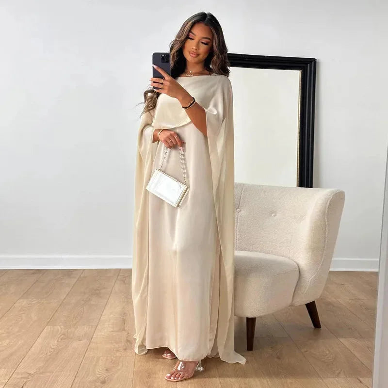 Women's Elegant Cape Maxi Dress | Sophisticated Formal Evening Gown 0