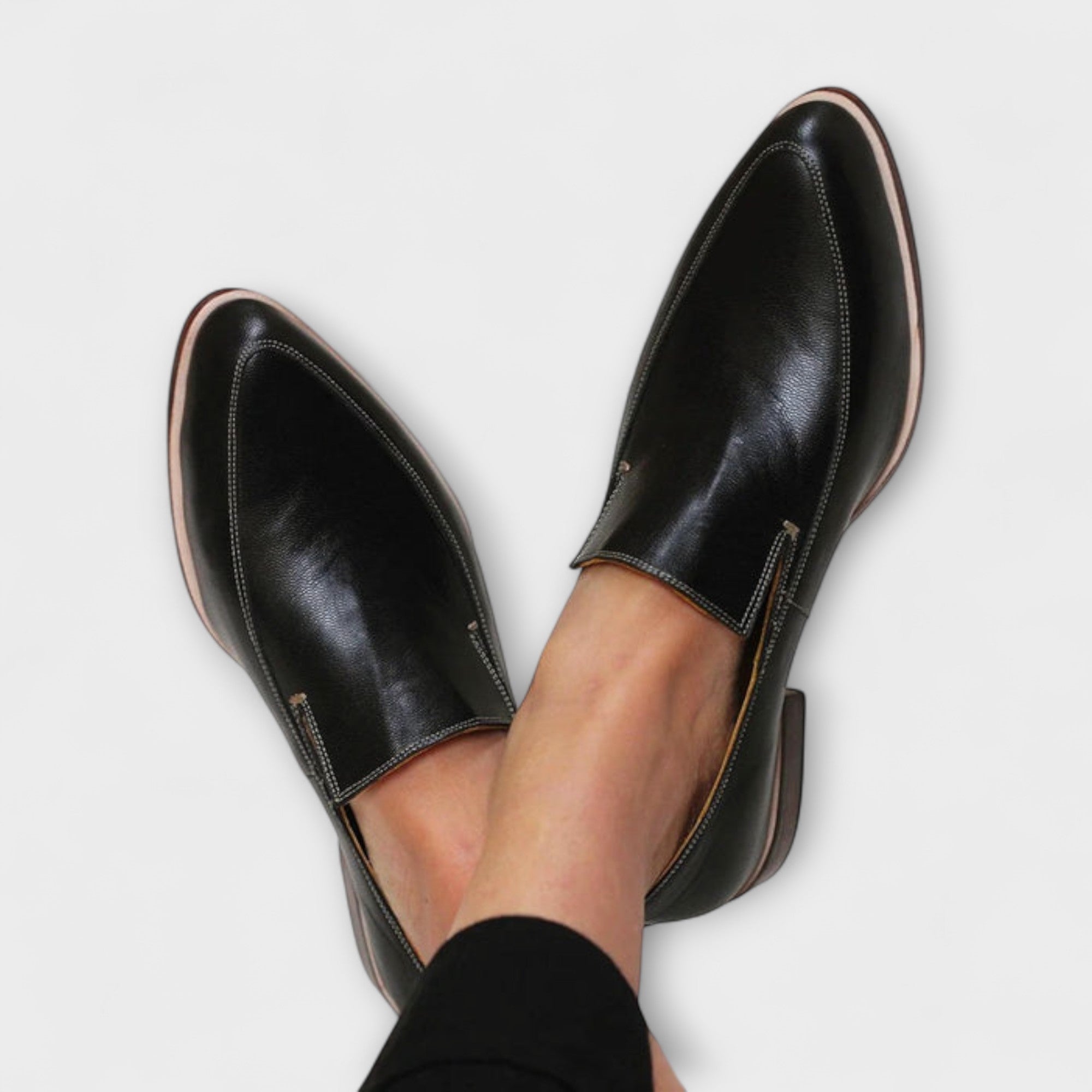Women's Elegant Orthopedic Loafers | Comfortable Black Slip-On Dress Shoes 0