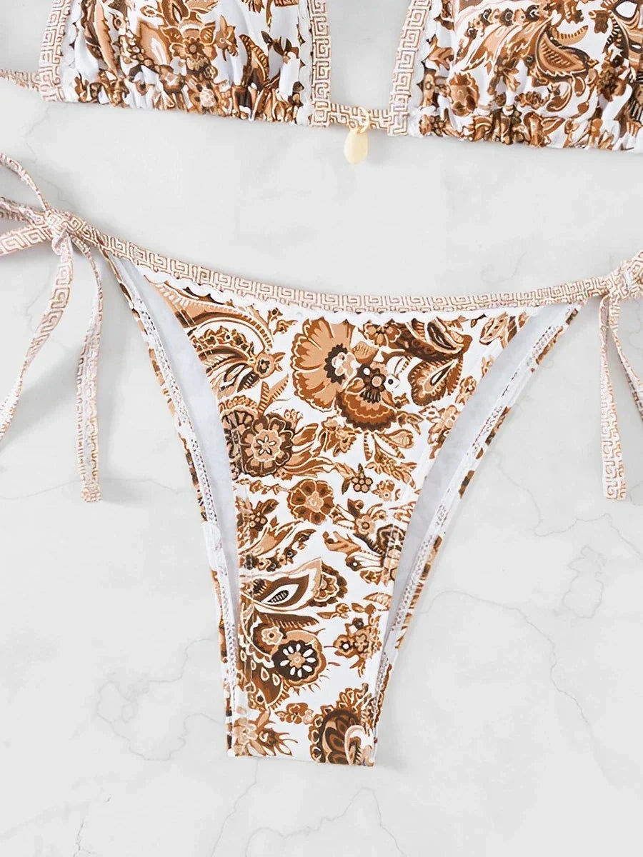 Womens Elegant Paisley Print Bikini Set | Comfortable Adjustable Swimwear for Summer 3