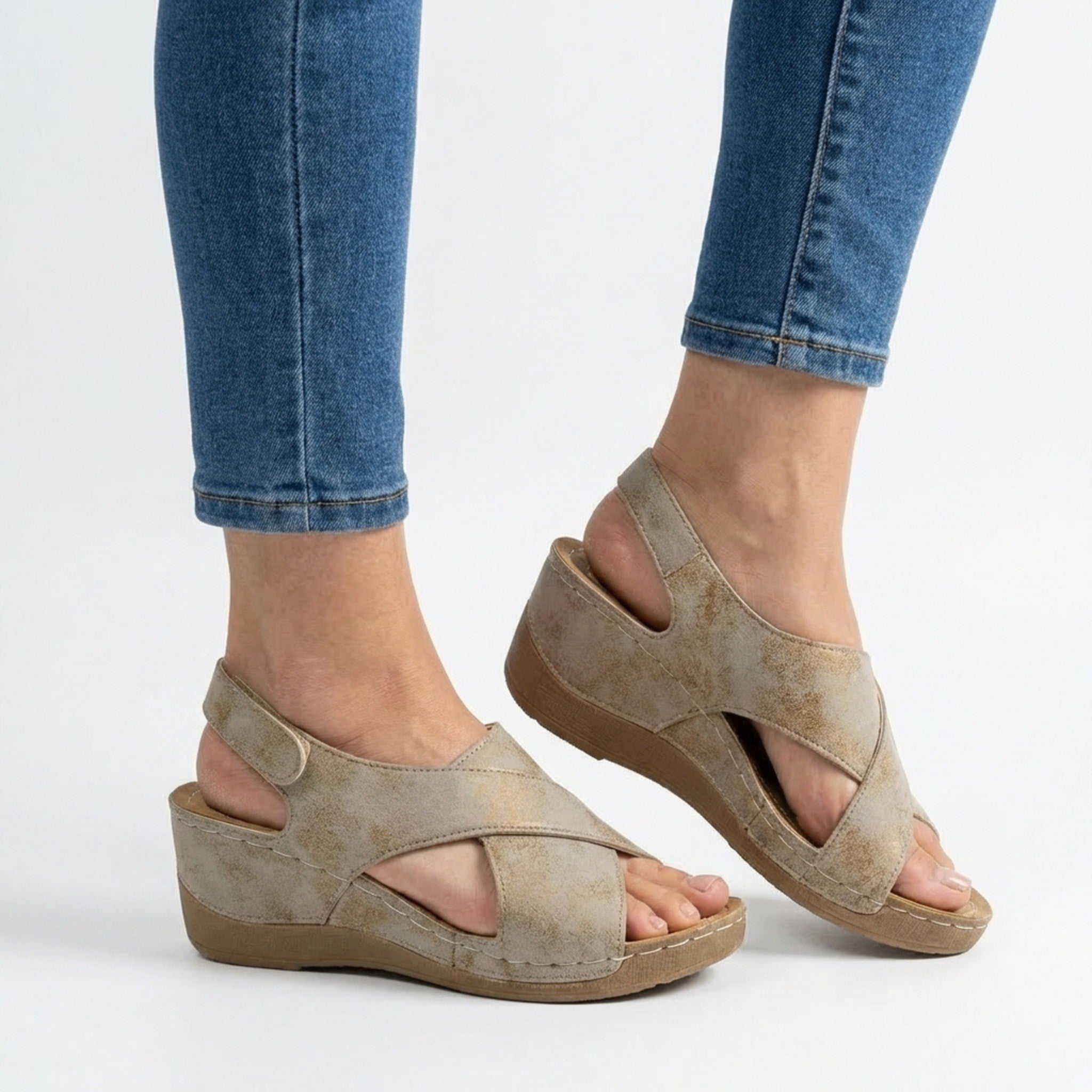 Womens Fabric Blend Platform Sandals | Stylish Open Toe Wedge Shoes for Summer 2