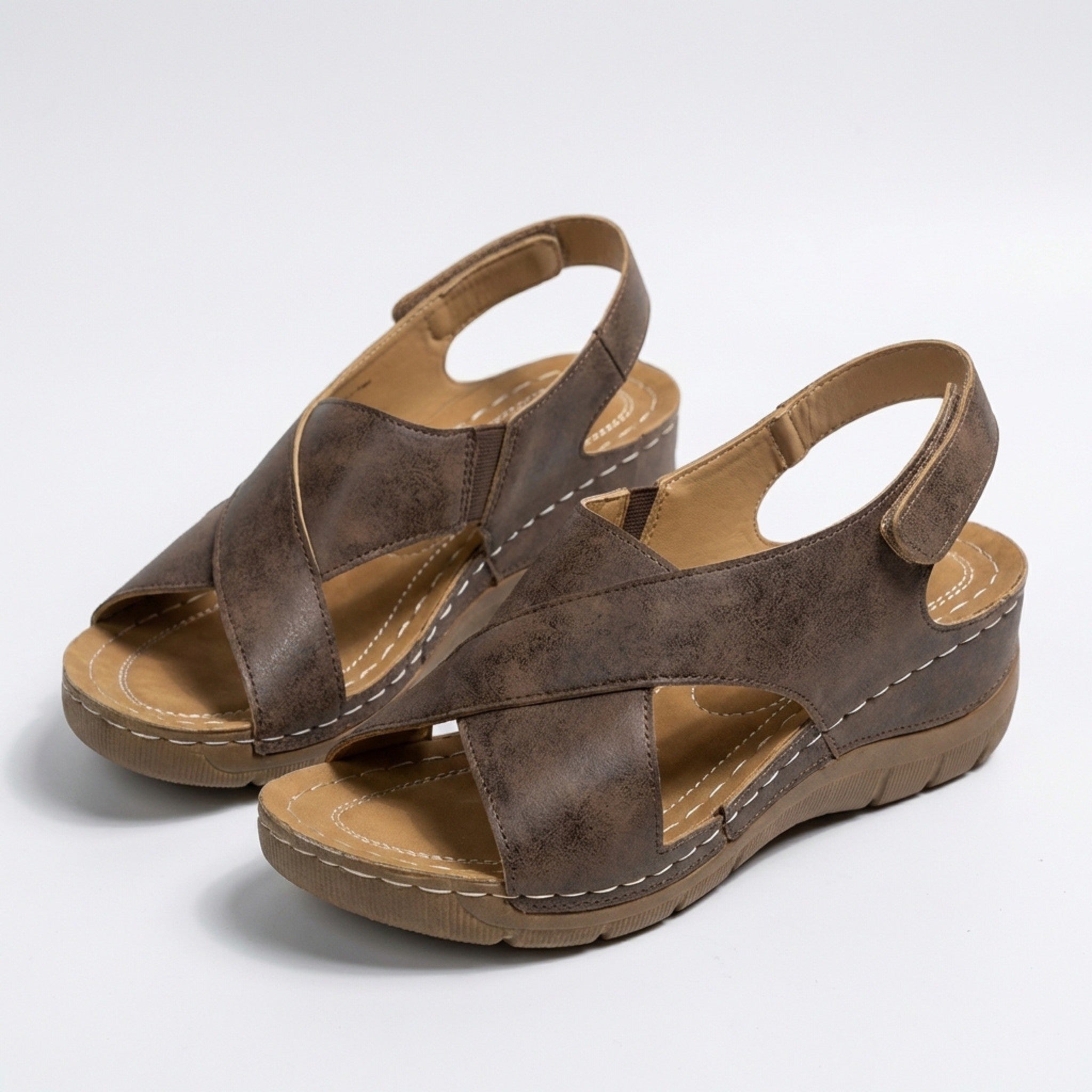 Womens Fabric Blend Platform Sandals | Stylish Open Toe Wedge Shoes for Summer 4