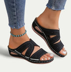 Womens Faux Leather Casual Sandals | Comfortable Adjustable Summer Footwear 5