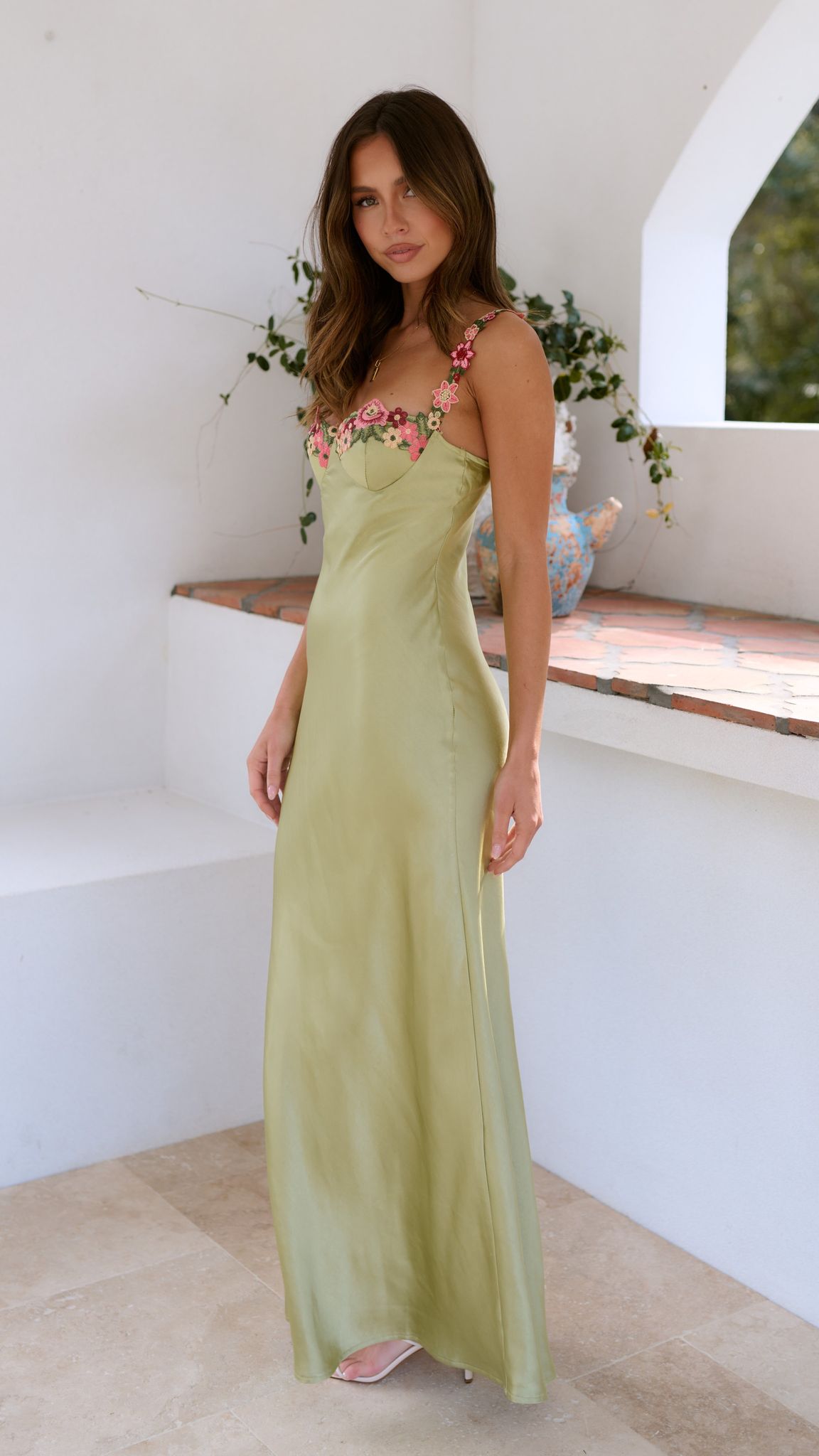 Women's Floral Embroidered Maxi Dress | Elegant Flowing Summer Gown 3
