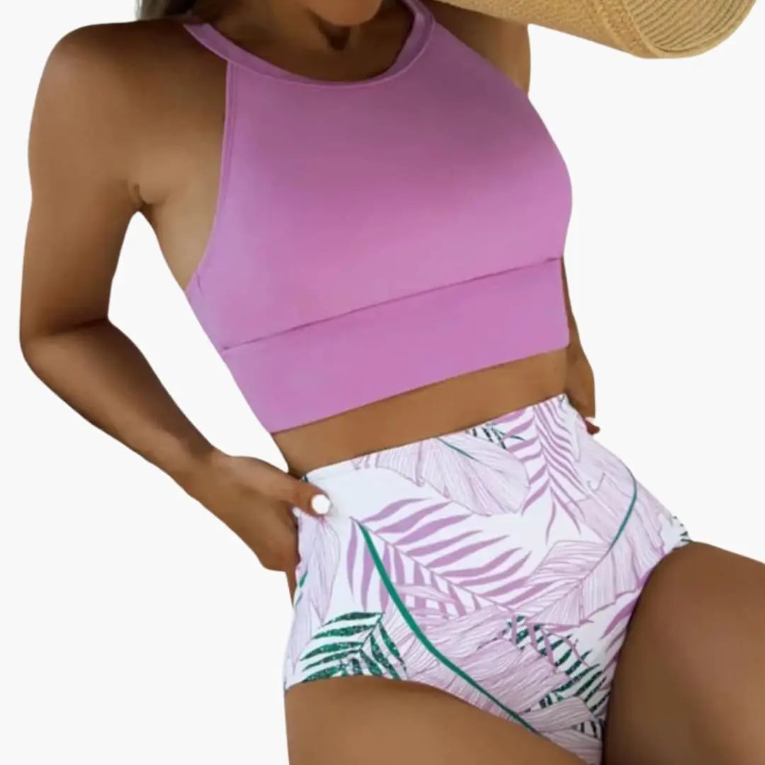 Womens Floral High-Waisted Bikini Set | Stylish Two-Piece Swimwear for Summer 3
