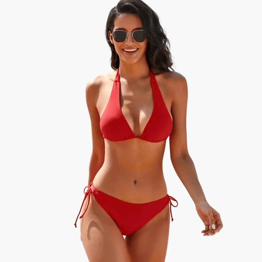 Womens Floral Print Bikini Set | Adjustable Halter Swimwear for Summer 4