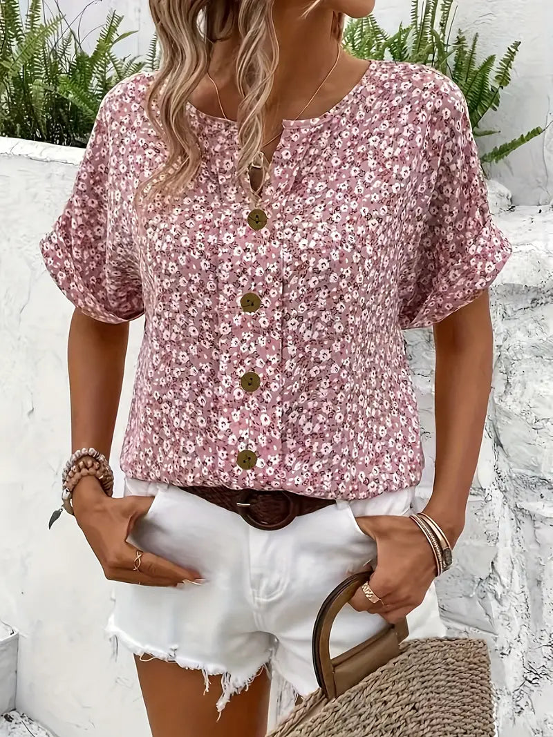 Womens Floral Print Blouse | Lightweight Casual Summer Top | Flowy Stylish Design 4