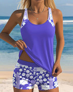 Womens Floral Two-Piece Tankini Swimsuit | Comfortable Fit Summer Swimwear 3