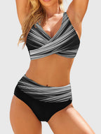 Womens Geometric High-Waisted Bikini Set | Flattering Supportive Swimwear for Summer 4