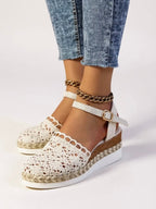 Womens Handcrafted Crochet Platform Sandals | Elegant Boho Chic Summer Footwear 1