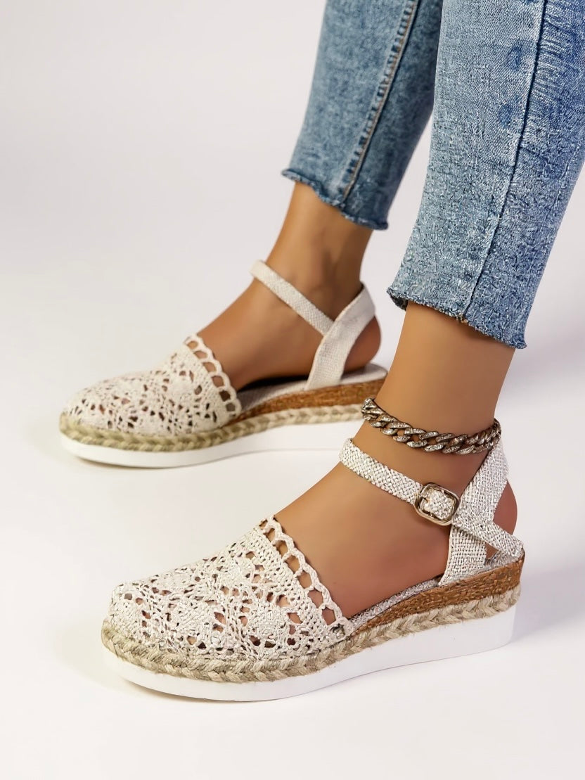 Womens Handcrafted Crochet Platform Sandals | Elegant Boho Chic Summer Footwear 7