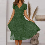 Women's High-Quality A-Line Dress | Elegant V-Neck Summer Cocktail Maxi Dress 0