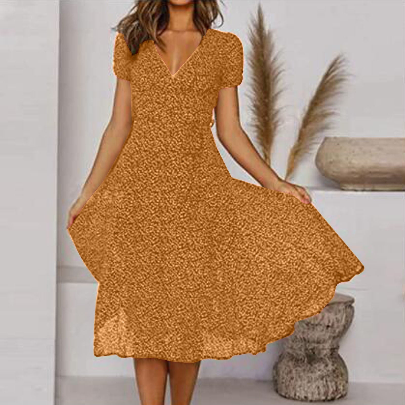 Women's High-Quality A-Line Dress | Elegant V-Neck Summer Cocktail Maxi Dress 2