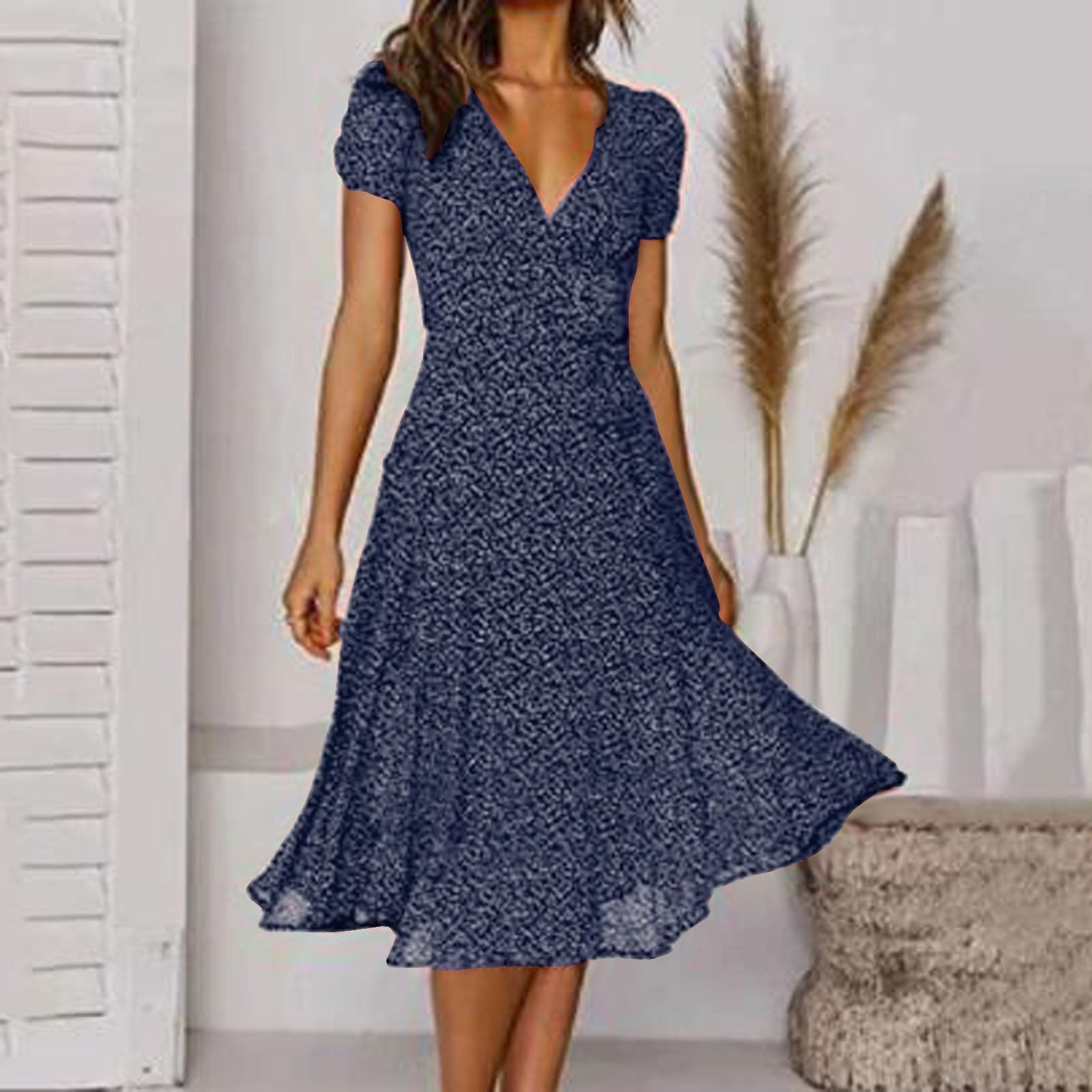 Women's High-Quality A-Line Dress | Elegant V-Neck Summer Cocktail Maxi Dress 4