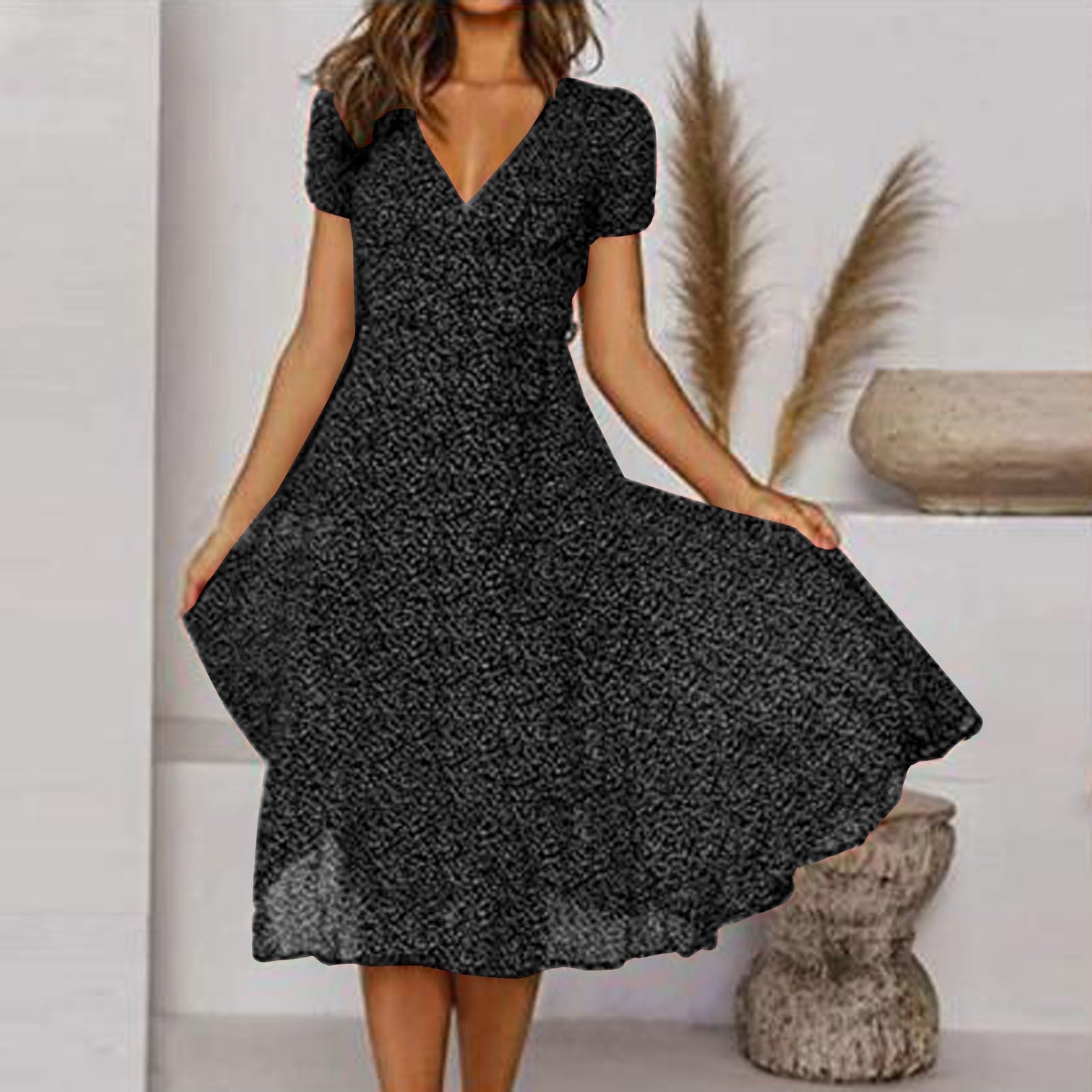 Women's High-Quality A-Line Dress | Elegant V-Neck Summer Cocktail Maxi Dress 5