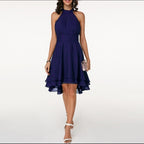 Women's Lightweight Chiffon Halter Midi Dress | Romantic Tiered Summer Gown 10