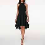Women's Lightweight Chiffon Halter Midi Dress | Romantic Tiered Summer Gown 9