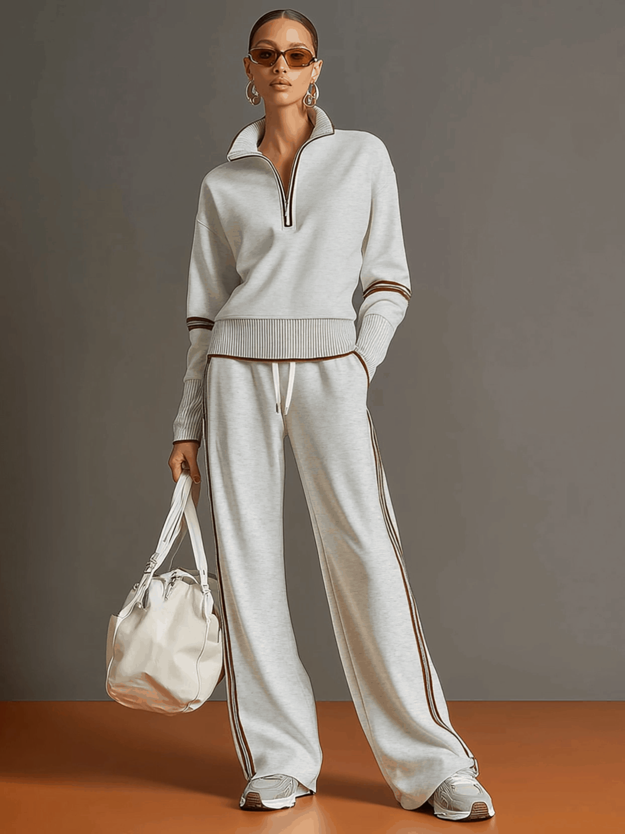 Women's Lightweight Cotton Blouse and Wide-Leg Pants Set | Relaxed Fit Casual Summer Outfit 1