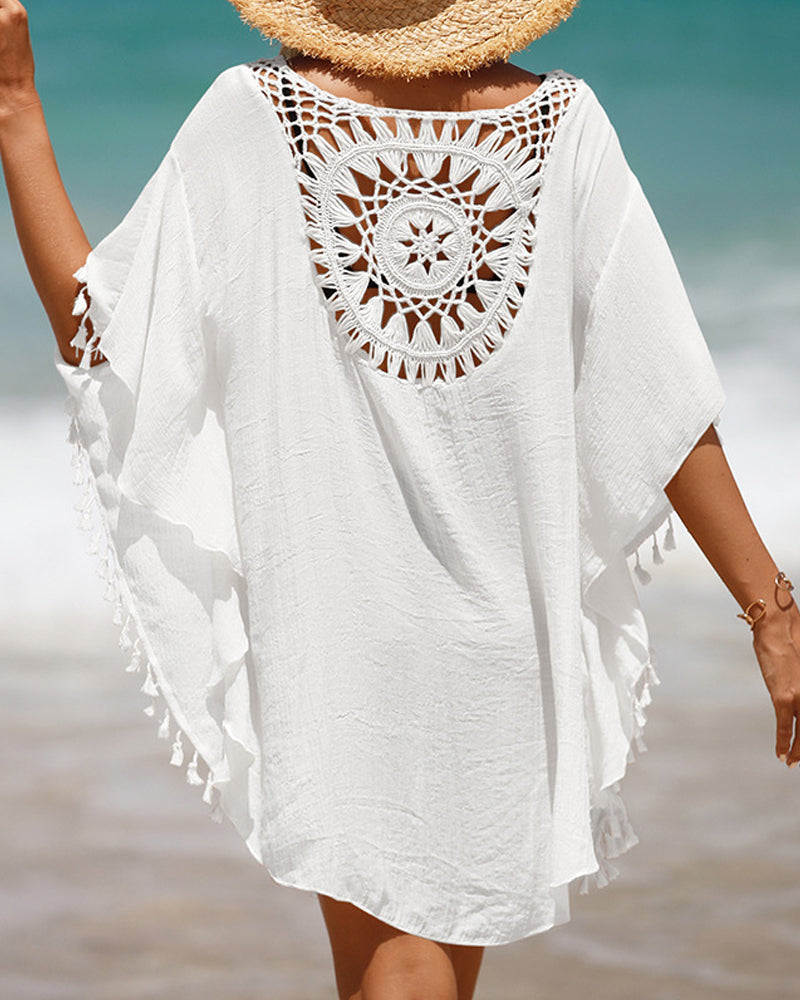 Womens Lightweight Crochet Beach Cover-Up | Breezy Boho Chic Swimsuit Layering 2