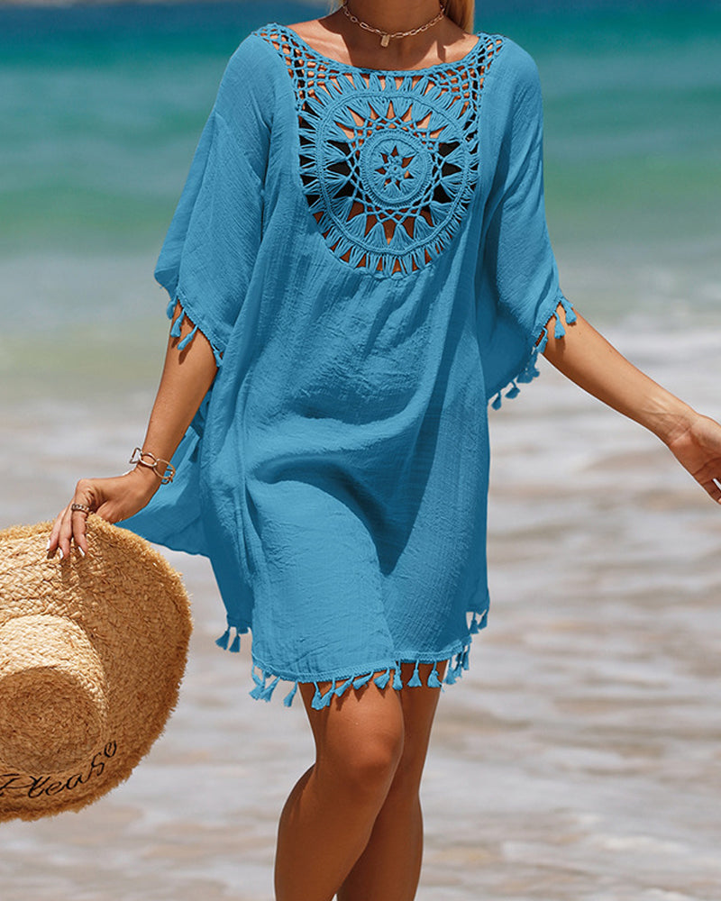 Womens Lightweight Crochet Beach Cover-Up | Breezy Boho Chic Swimsuit Layering 3