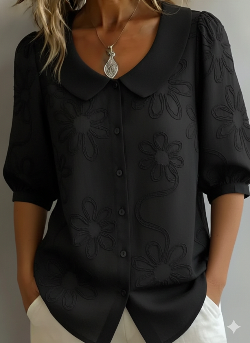 Women's Lightweight Floral Blouse | Flowing 3/4 Sleeve Summer Top 3