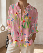 Women's Lightweight Floral Print Blouse | Relaxed Fit Casual Summer Top 4