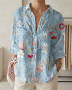 Women's Lightweight Floral Print Blouse | Relaxed Fit Casual Summer Top 5