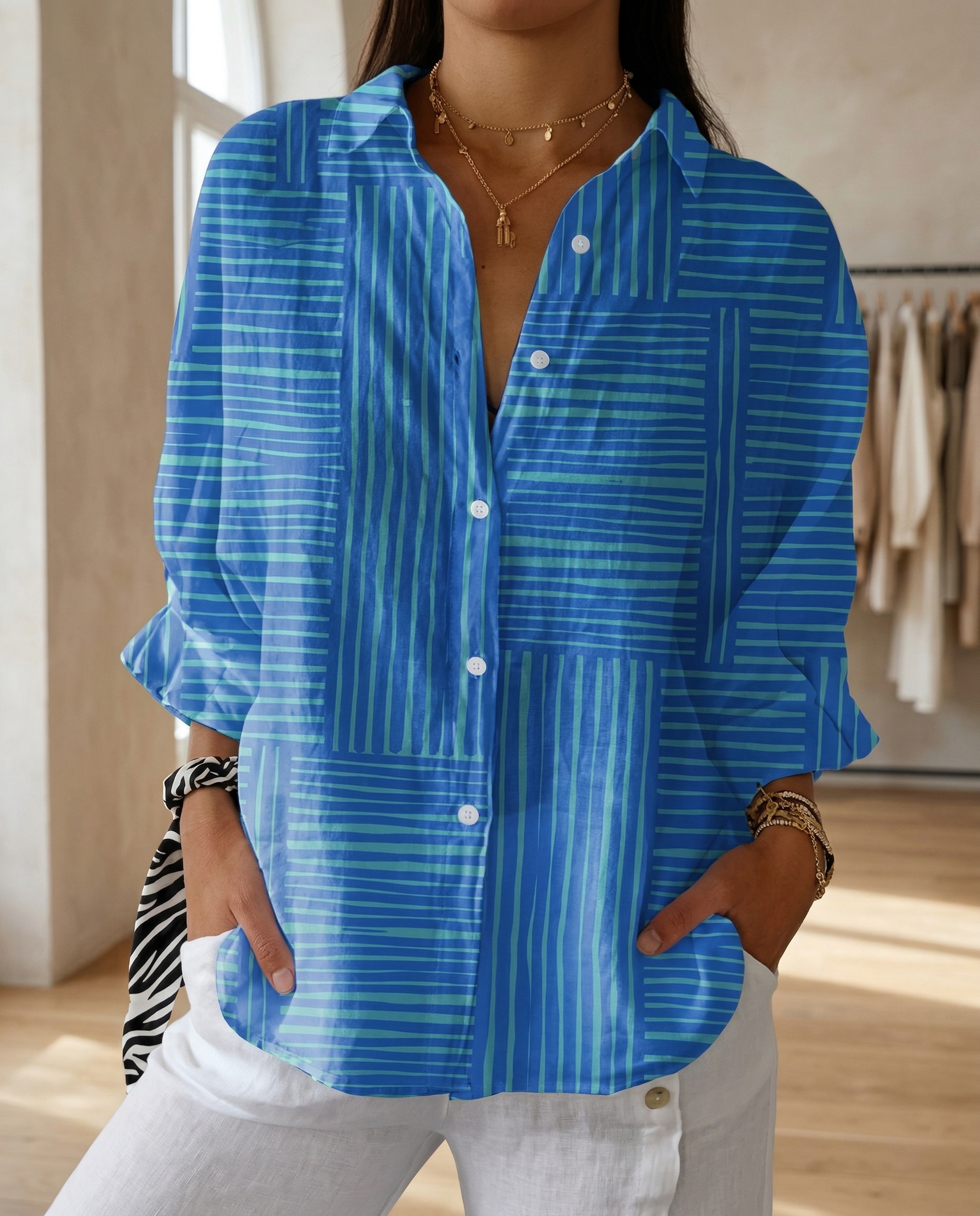Women's Lightweight Floral Print Blouse | Relaxed Fit Casual Summer Top 6