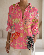 Women's Lightweight Floral Print Blouse | Relaxed Fit Casual Summer Top 8
