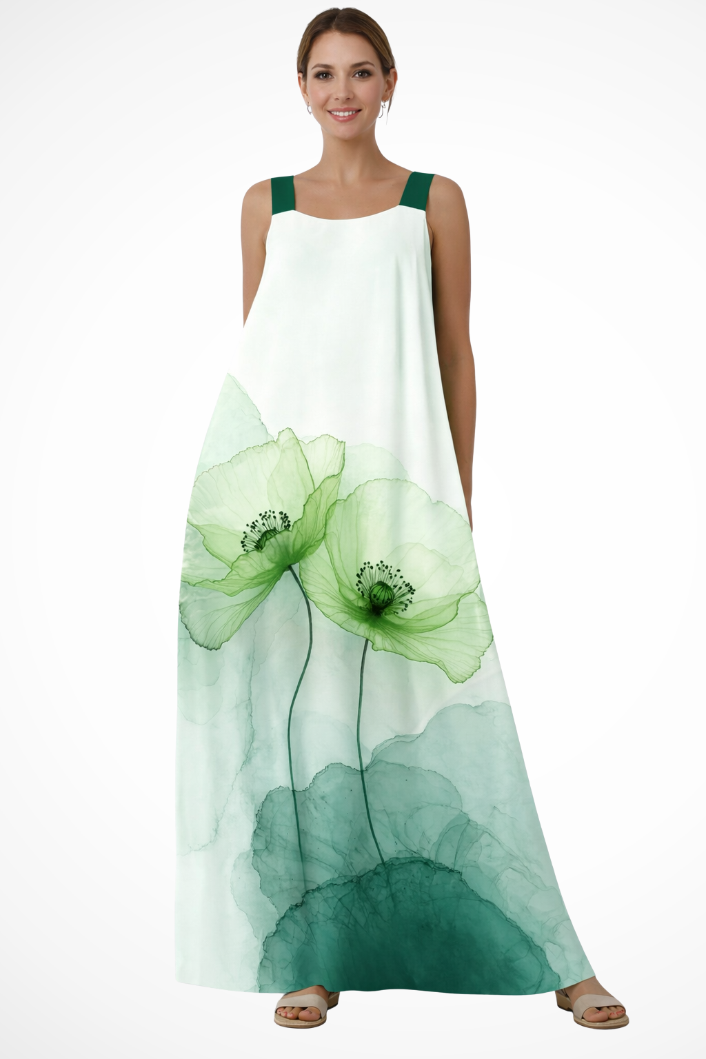 Women's Lightweight Floral Print Maxi Dress | Elegant Sleeveless Summer Gown 6