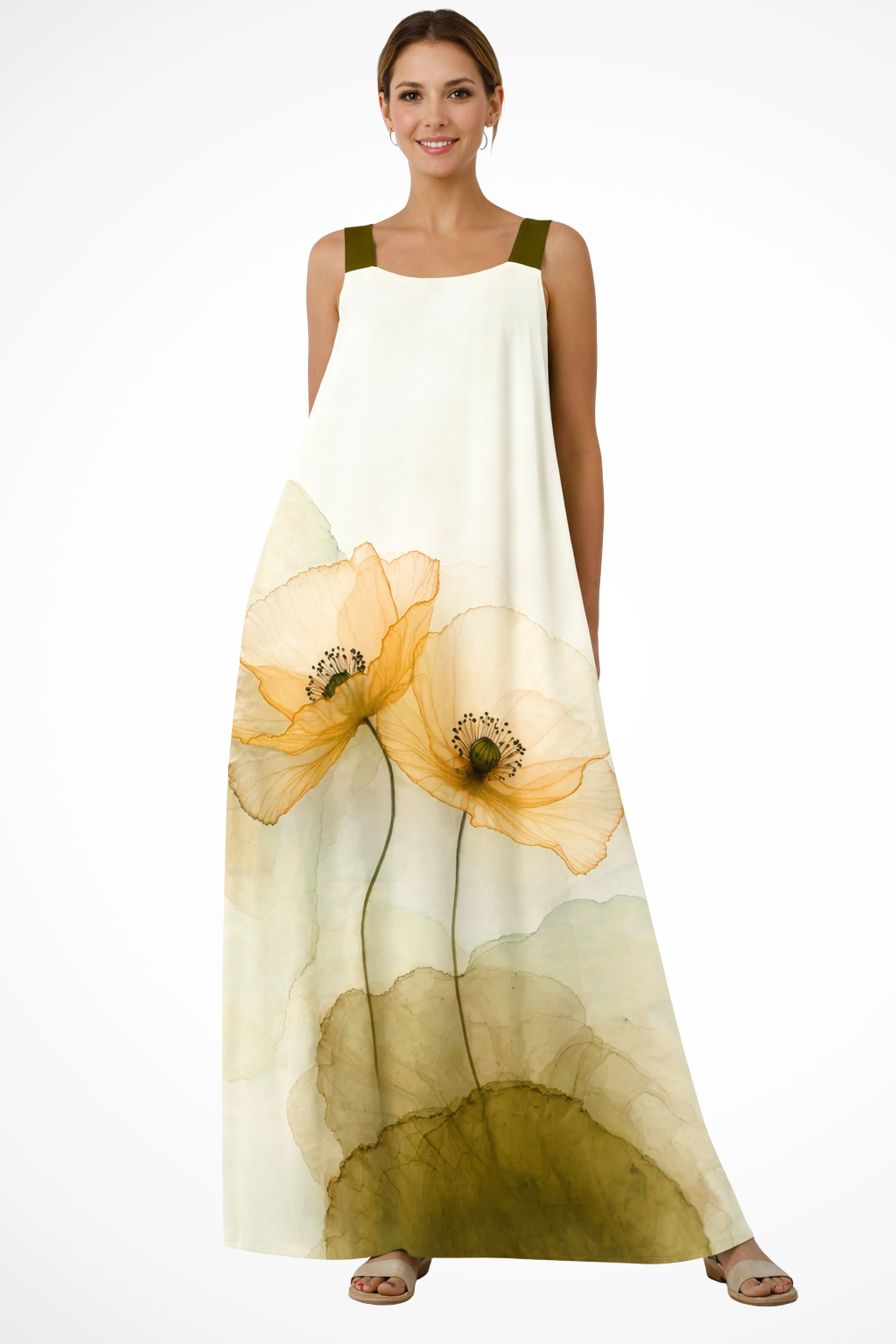 Women's Lightweight Floral Print Maxi Dress | Elegant Sleeveless Summer Gown 8