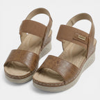 Womens PU Leather Open Toe Wedge Sandals | Stylish Comfortable Double Strap Design 5