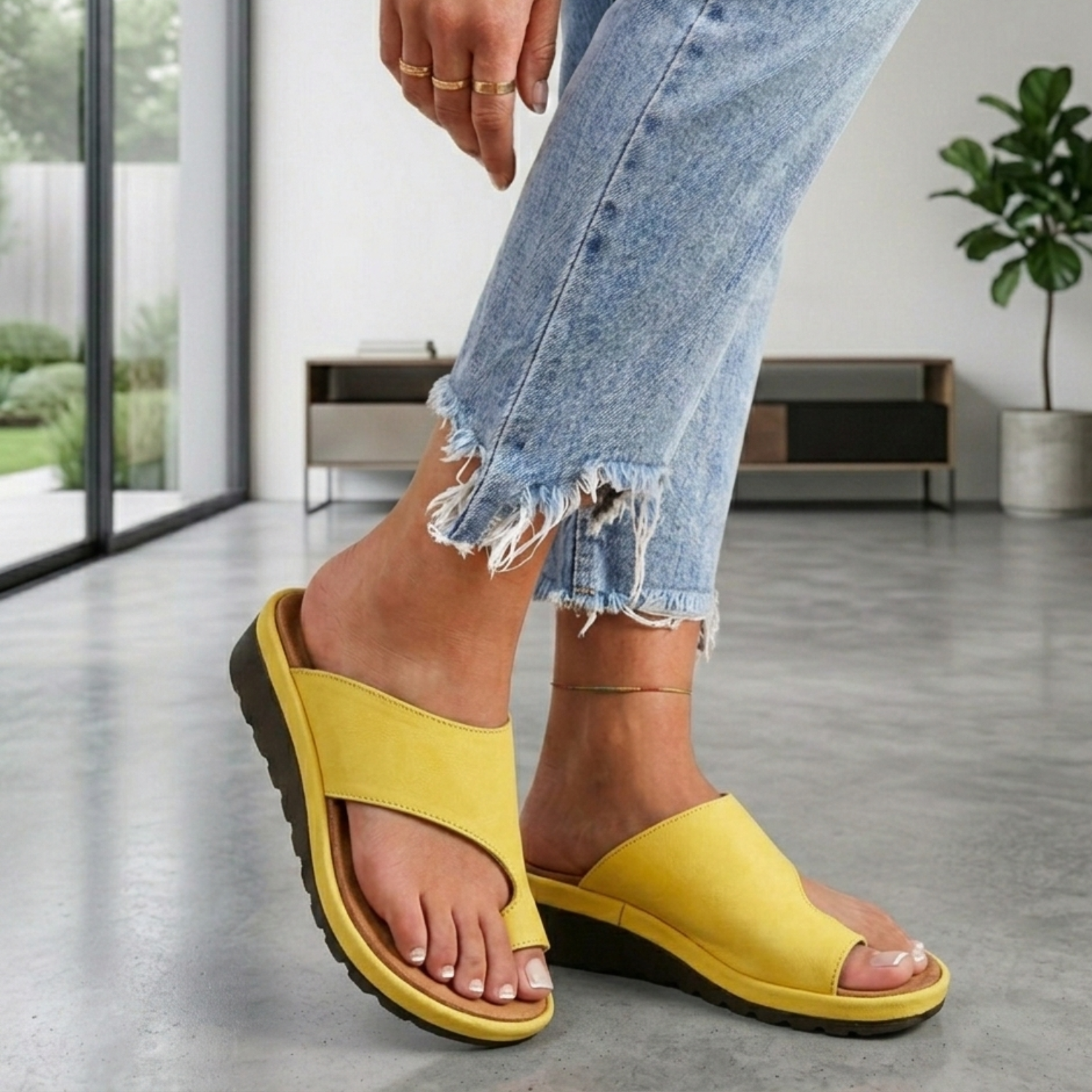 Women's PU Leather Orthopedic Sandals | Supportive Comfortable Toe-Strap Footwear 1