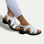 Womens PU Leather Sandals | Comfortable Cushioned Low-Heel Everyday Footwear 3