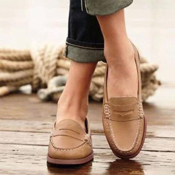 Womens Premium Leather Penny Loafers | Comfortable Slip-On Orthopedic Shoes 2