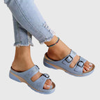 Womens Premium Leather Sandals | Comfortable Adjustable Orthopedic Footwear 1