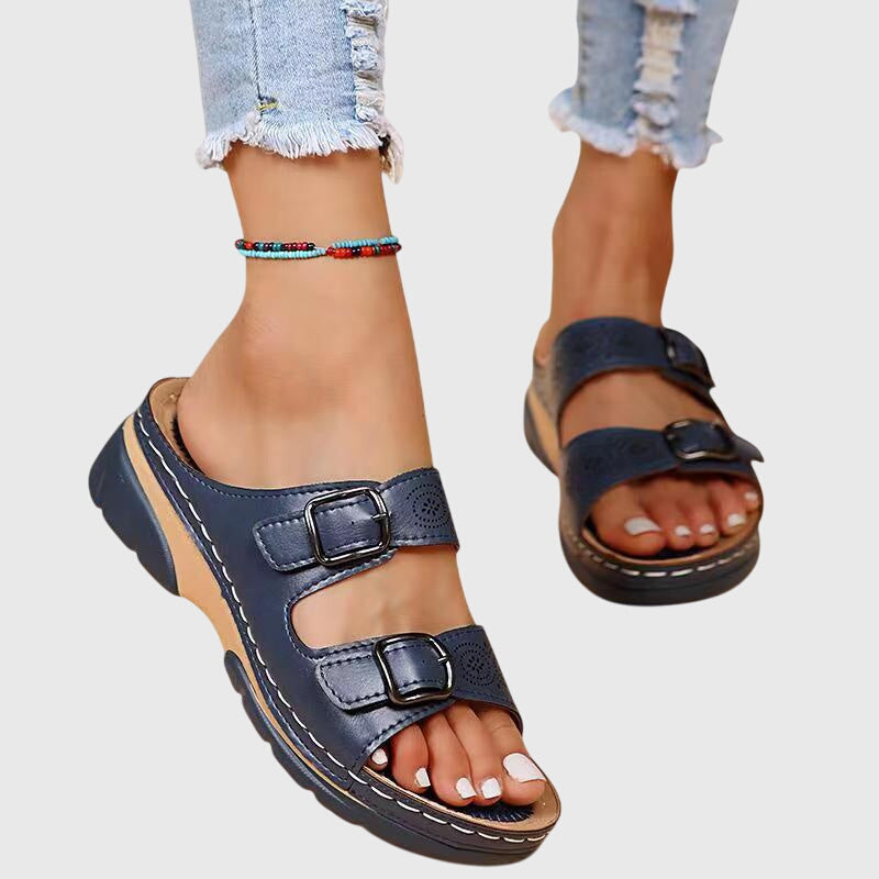 Womens Premium Leather Sandals | Comfortable Adjustable Orthopedic Footwear 2