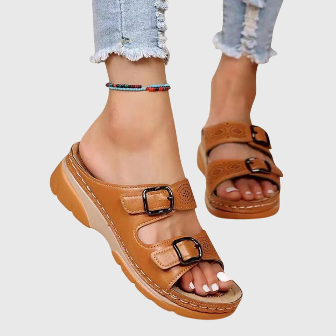 Womens Premium Leather Sandals | Comfortable Adjustable Orthopedic Footwear 3