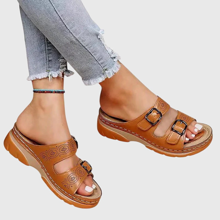 Womens Premium Leather Sandals | Comfortable Adjustable Orthopedic Footwear 5