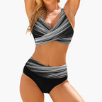 Womens Printed Fabric Bikini Set | Structured Wrap Top with Adjustable Straps | Stylish Summer Swimwear 3