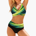 Womens Printed Fabric Bikini Set | Structured Wrap Top with Adjustable Straps | Stylish Summer Swimwear 5
