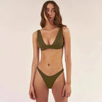 Womens Quick-Drying Plain Bikini Set | Stylish Adjustable Swimwear for Summer 7