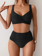 Womens Sculpting High-Waisted Bikini Set | Elegant Tummy Control Swimwear for Summer 1