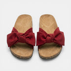 Womens Soft Fabric Bow Strap Sandals | Stylish Slip-On Flat Shoes for Summer 1