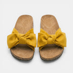 Womens Soft Fabric Bow Strap Sandals | Stylish Slip-On Flat Shoes for Summer 7