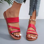 Womens Soft Fabric Flat Sandals | Comfortable Elegant Summer Footwear 4