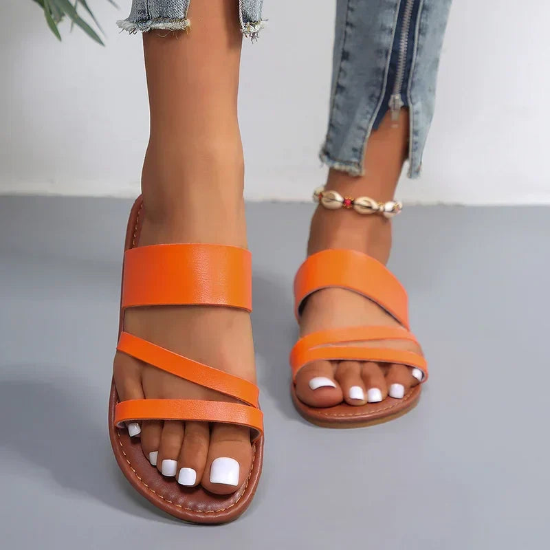 Womens Soft Fabric Flat Sandals | Comfortable Elegant Summer Footwear 6