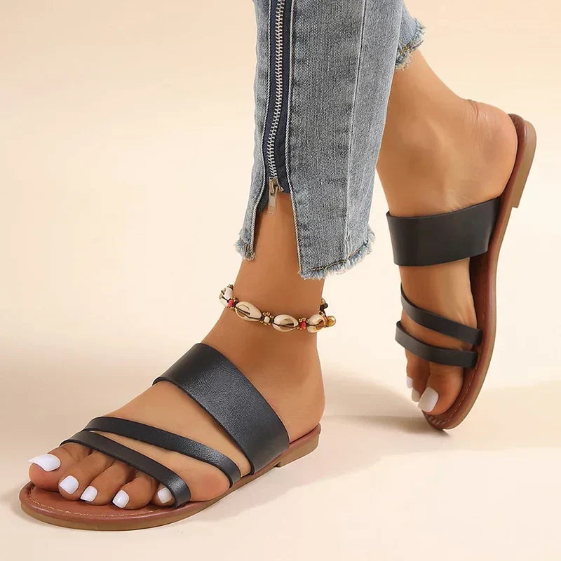 Womens Soft Fabric Flat Sandals | Comfortable Elegant Summer Footwear 7